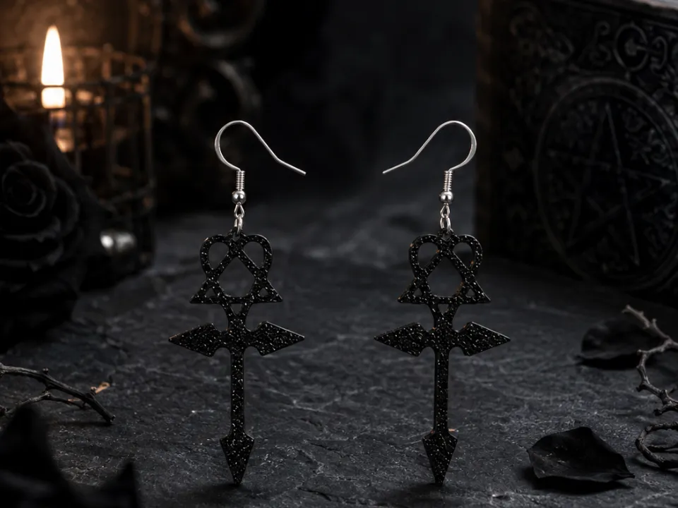 Pendientes: Gothic heartgram earrings. Referencia del modelo original.