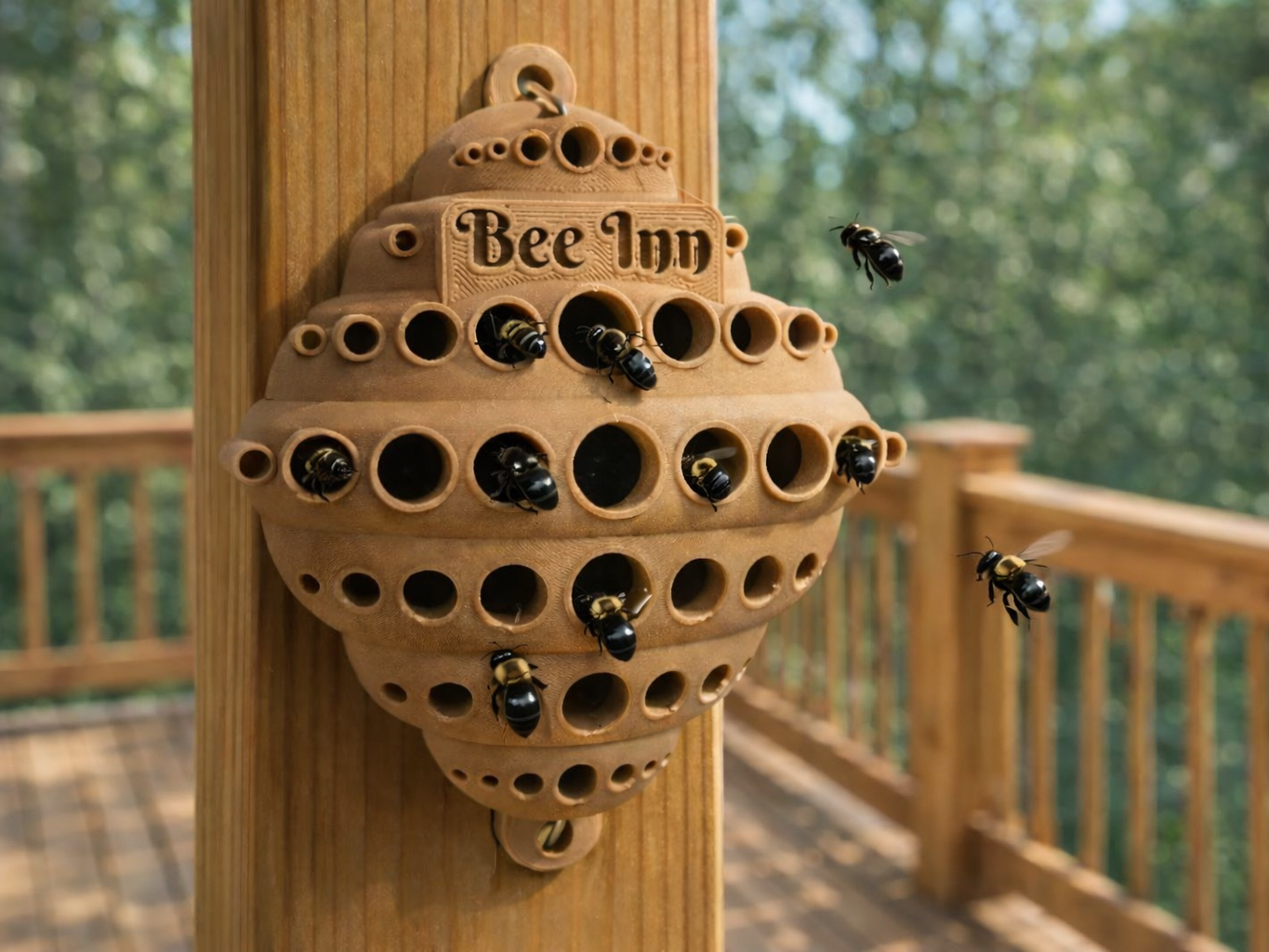 Bee Inn - A Cozy Home for Carpenter Bees & Friends