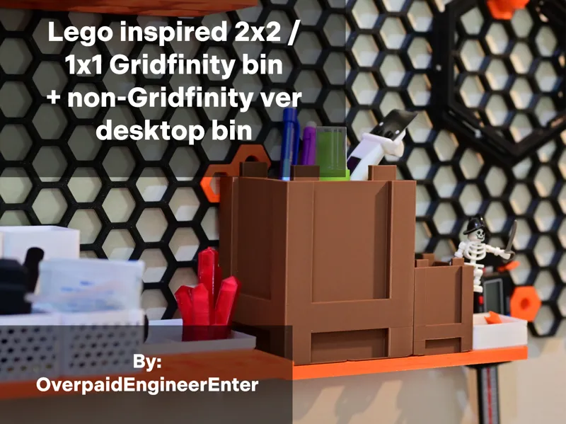 Brick inspired 2x2 / 1x1 Gridfinity bin