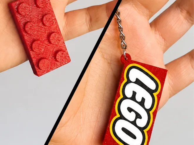 Building Block Logo Keychain Legos