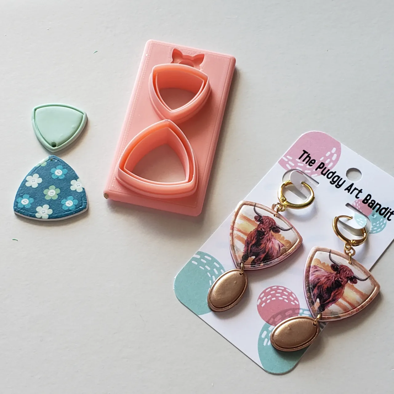 "Kristin" Abstract Polymer Clay Earring Cutter view 4