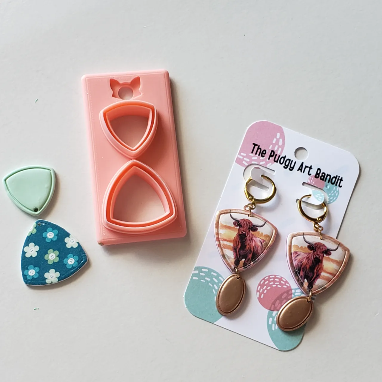 "Kristin" Abstract Polymer Clay Earring Cutter view 3