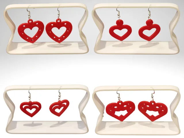 Valentine's Day heart earrings