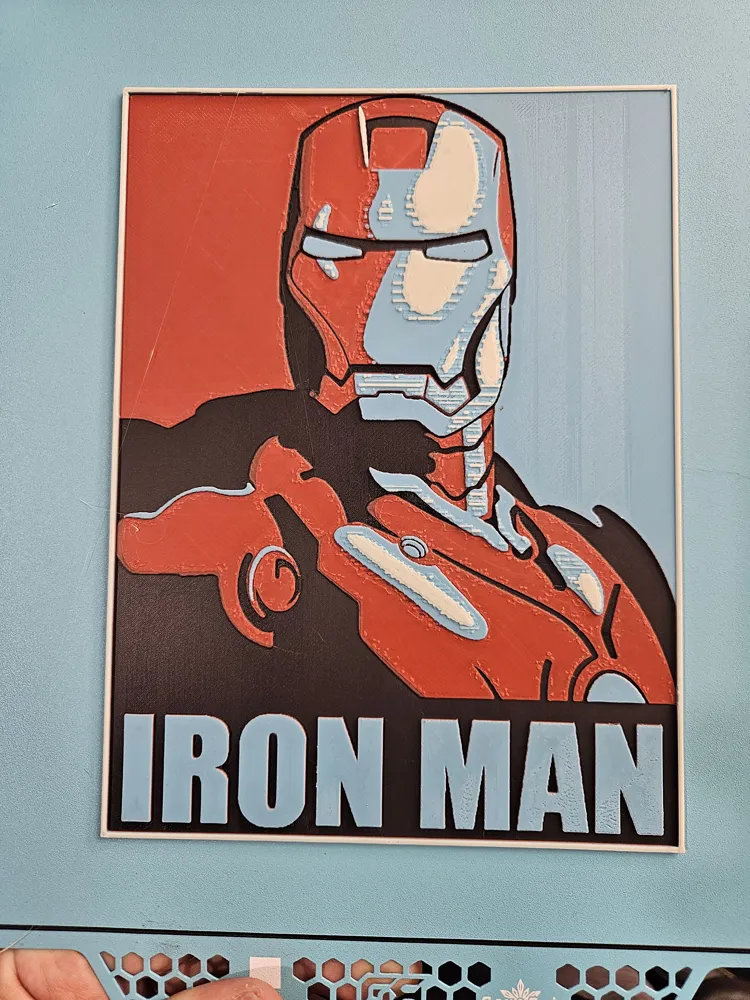 Iron Man Poster - Hueforge - Free 3D Print Model - MakerWorld