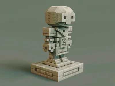 Minecraft Robot on a podest