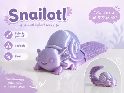 Snailotl Flexi Axolotl Toy Articulated Mini Cute