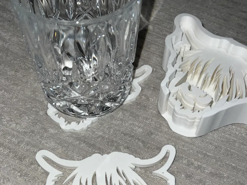 Glasuntersetzer Set – Kuh Design 