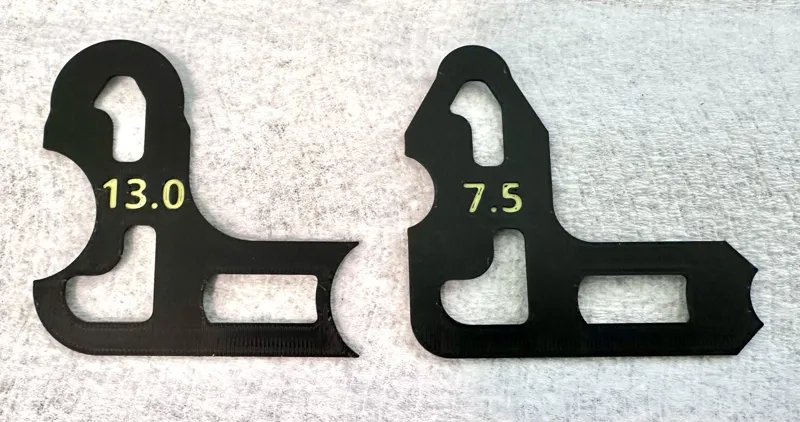Radius Gauges 7.5mm to 13.0mm - Larger Text Remix