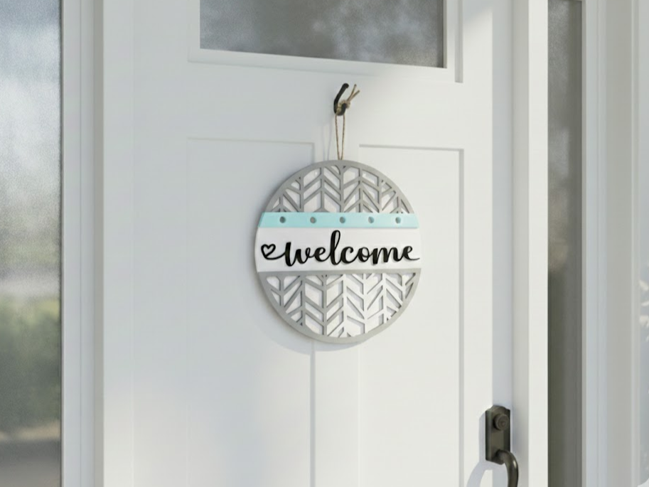 Welcome Door Sign / Wreath