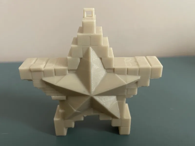 Minecraft Star Ornament 3D Voxel Christmas Tree
