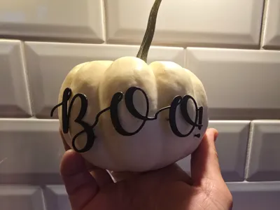 BOO! Pumpkin spiked letters