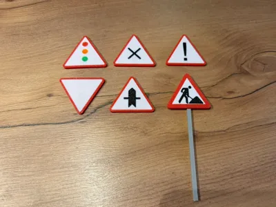 Road Sign Set Scale 1:16 Bruder Construction Site