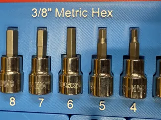 Gridfinity Husky 3/8" Metric Hex Socket Set