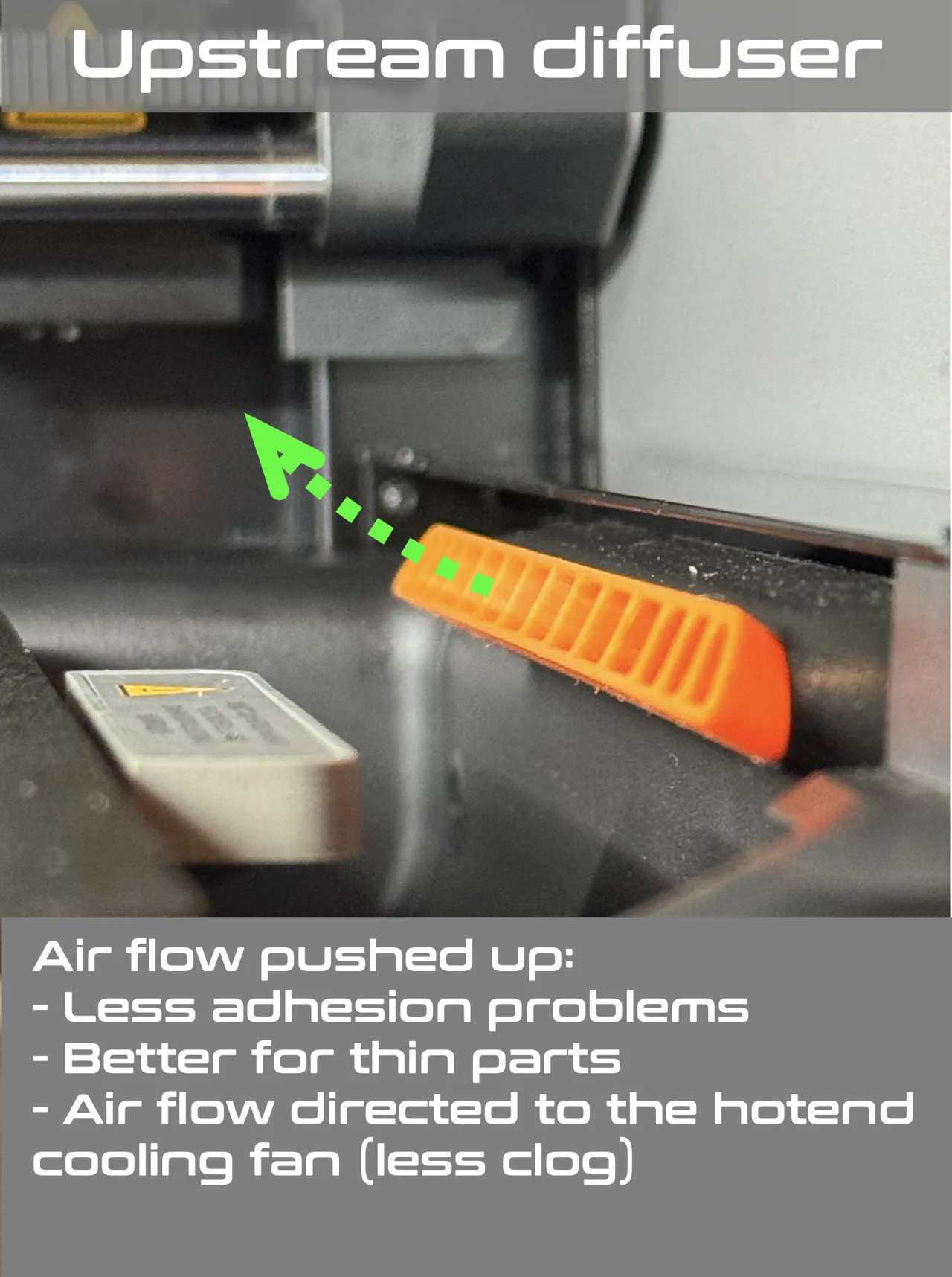 Bambu Lab P2S / X2D Auxiliary AirFlow Diffuser view 2