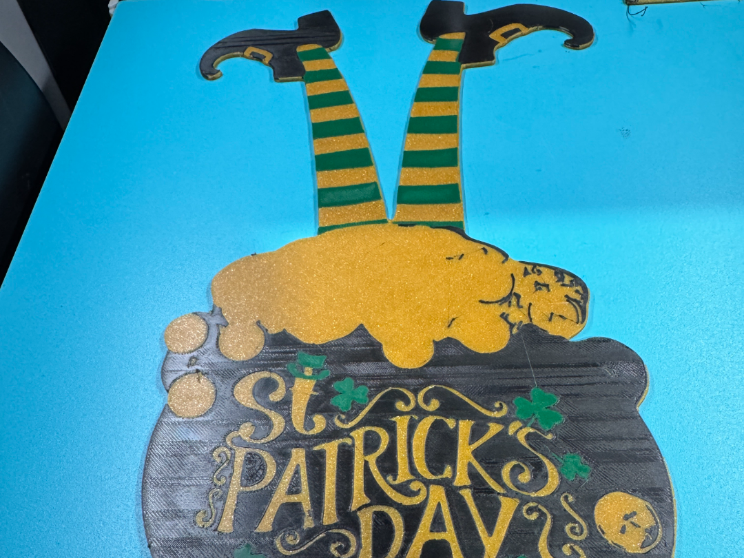 St. Patricks' day -leprechaun legs in pot of gold
