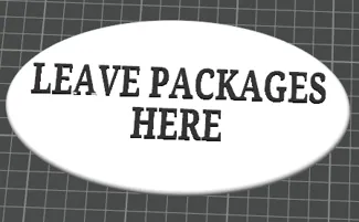 Leave Packages Here sign