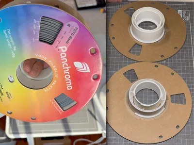 [Printable on A1 mini] Ultra-material-saving full-size Bambu Lab compatible spool: Reuse Polymaker cardboard spool