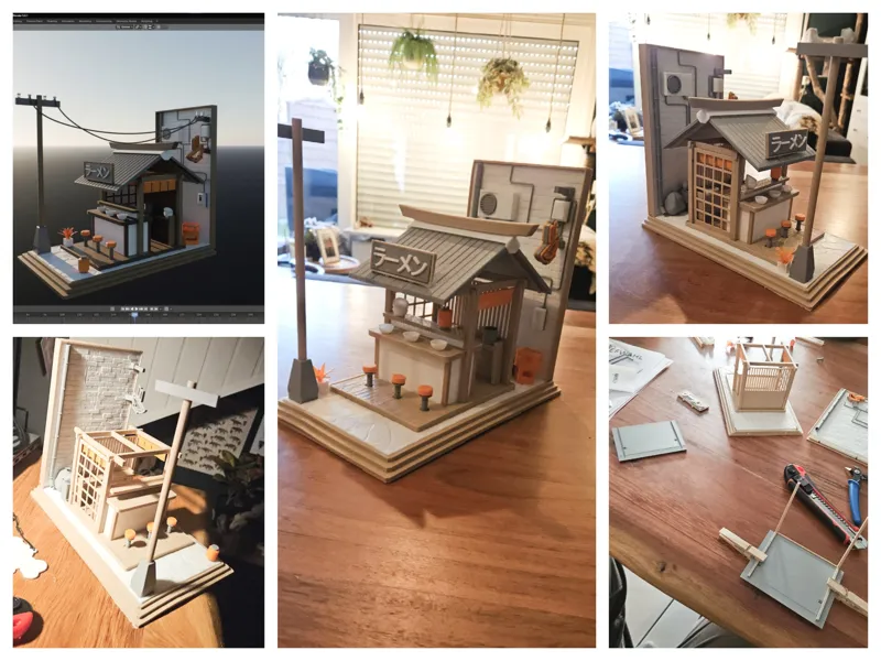 Ramen Shop Book Nook Diorama - No AMS Required