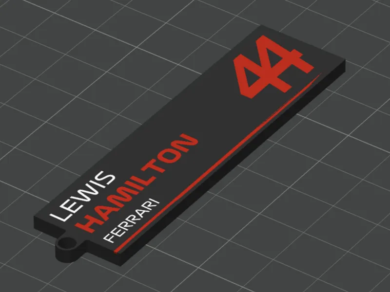 Ferrari Keychain (Lewis Hamilton), Thickness 3mm