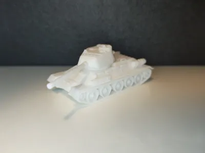 T34 tank with rotating turret
