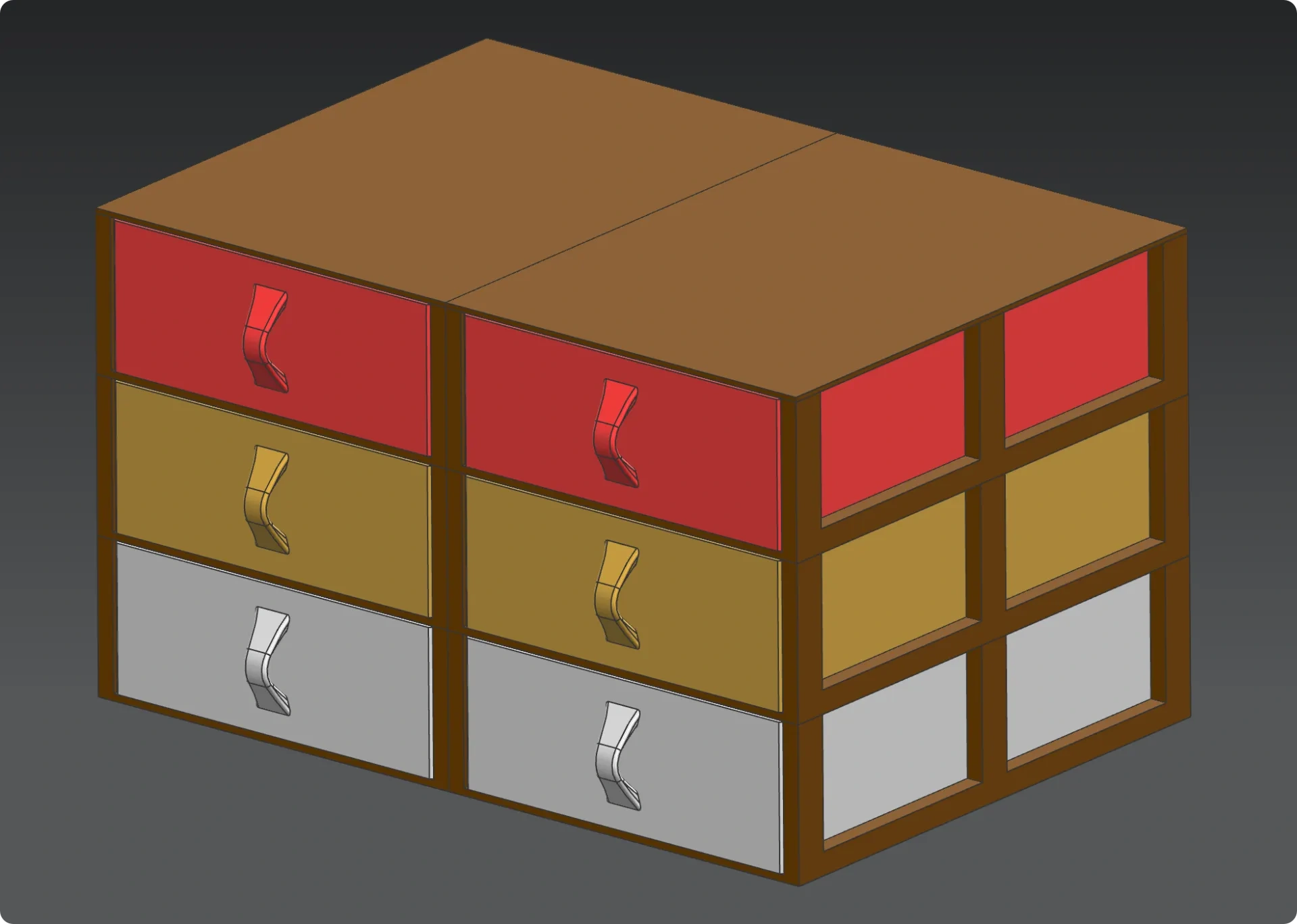 Miniatura 3 do modelo 3D 简约堆叠式抽屉收纳盒 Minimalist Stackable Drawer storage Box