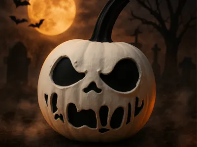 Spooky White Pumpkin