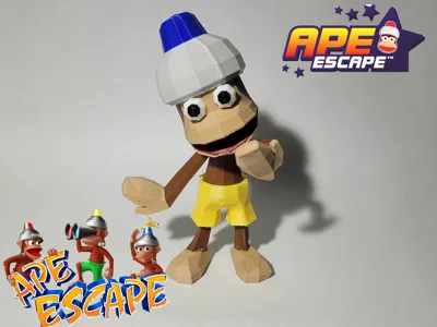 Ape Escape Yellow Shorts Pipo Monkey (Low-Poly)