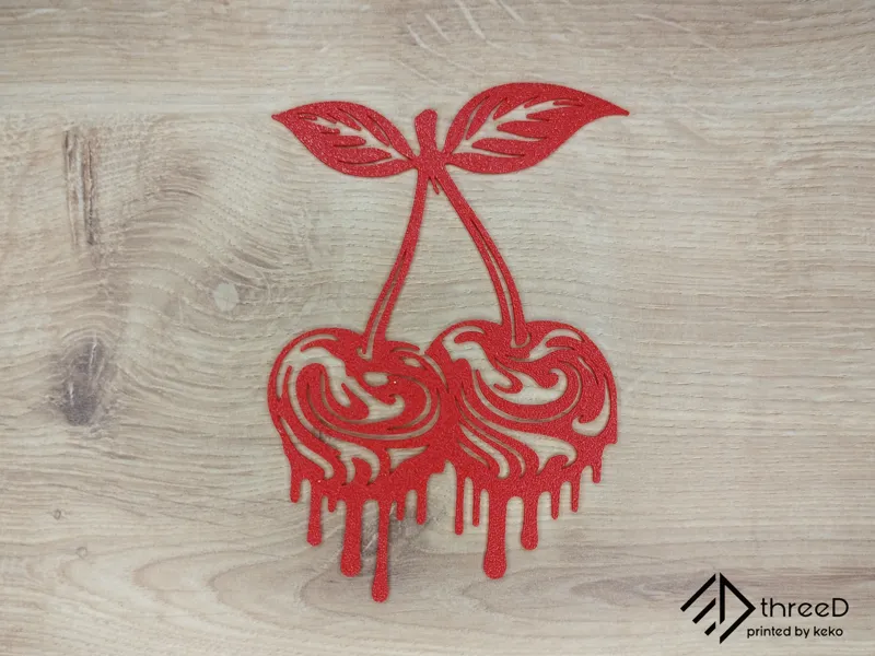 Cherry Wall Art | Dripping 2D Decor STL