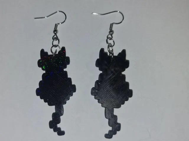 Black cat earrings/keyrings
