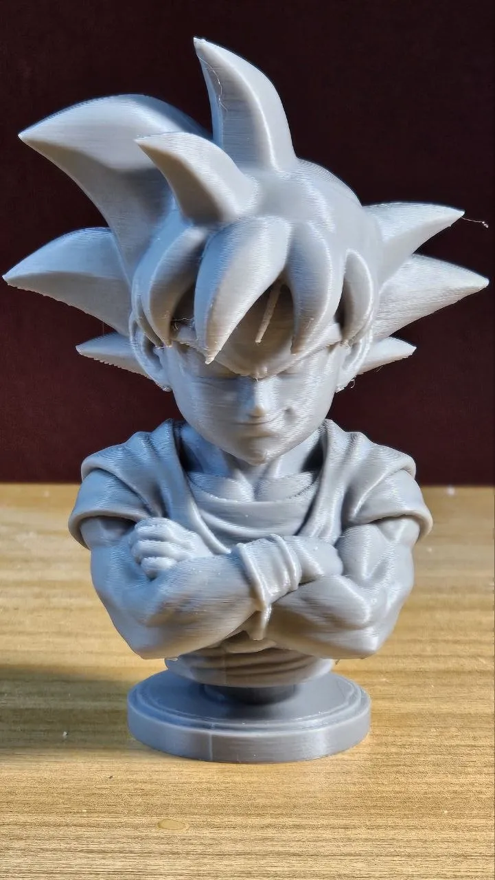 The Defiant Saiyan: Base Form Goku Bust - Free 3D Print Model - MakerWorld