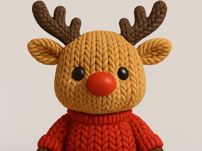 Knitted Reindeer Rudolph – Cute Christmas Holiday