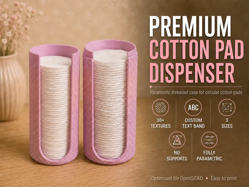 Customizable Parametric Cotton Pad Dispenser