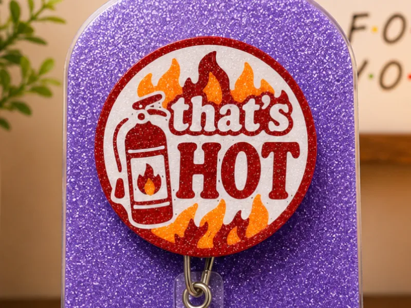That's Hot Badge Reel and key chain