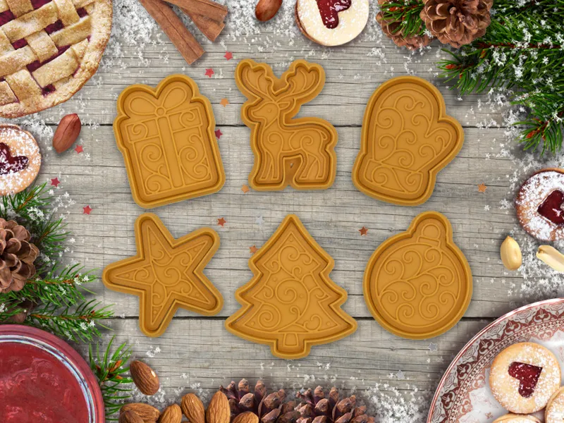 Christmas curls cookie cutter set