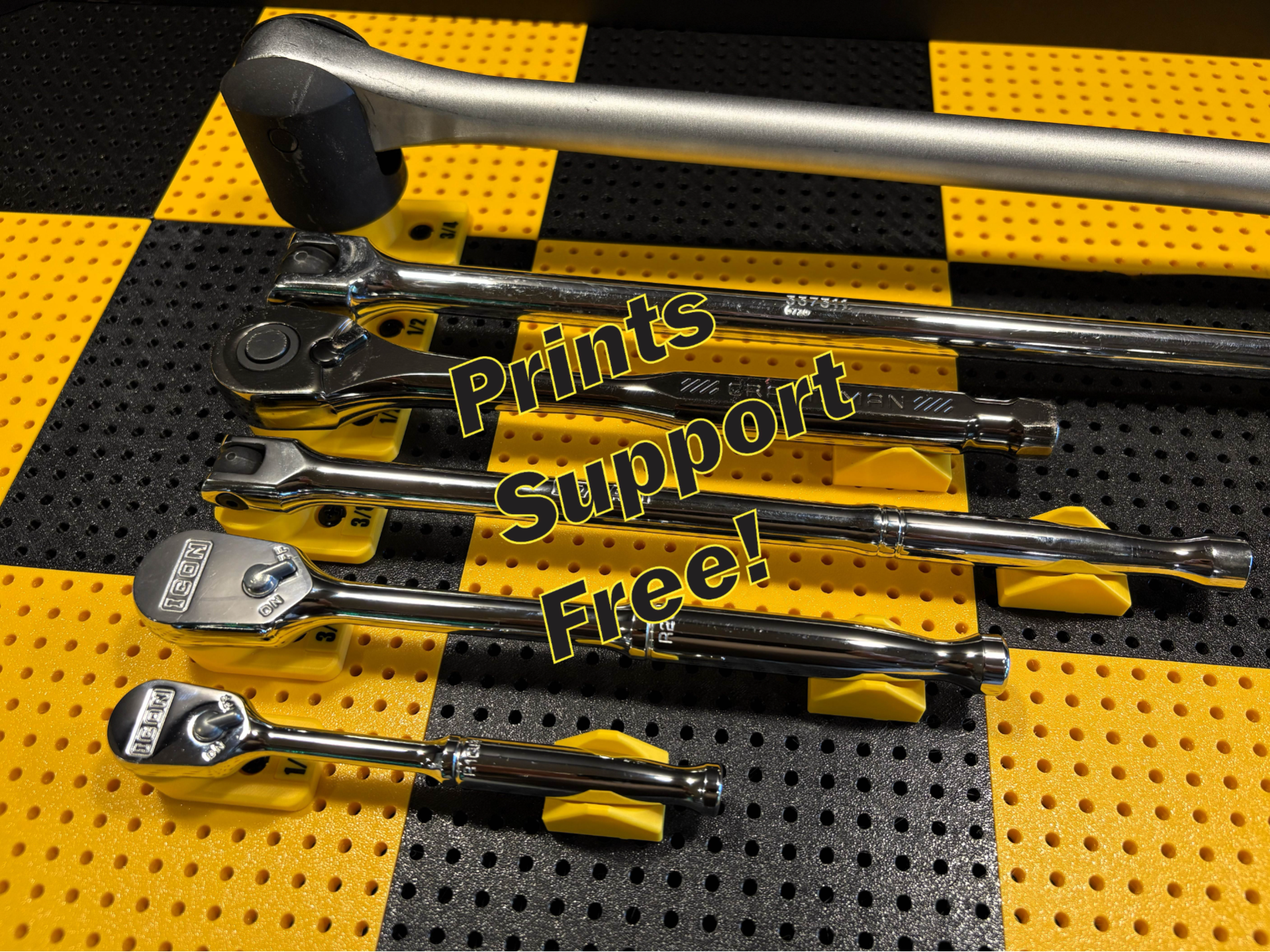 Toolgrid Ratchet Holders with Pins & Printed Label