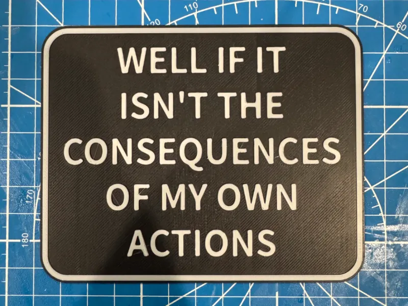Well if it isnt the consequences of my own actions