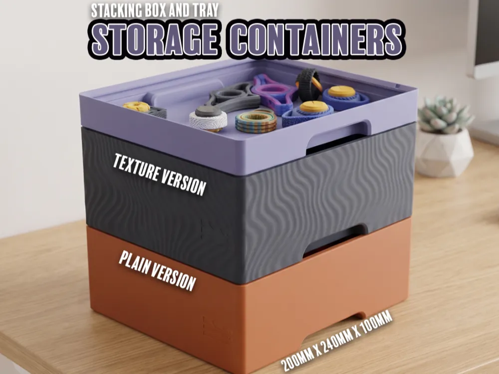 Stackable Storage Bins and Tray - Free 3D Print Model - MakerWorld