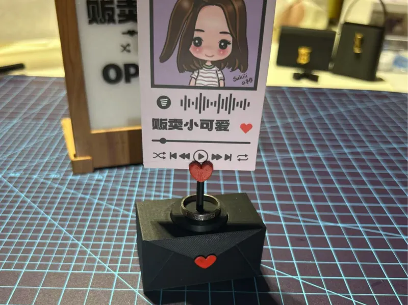 爱心照片戒指架 photo stand