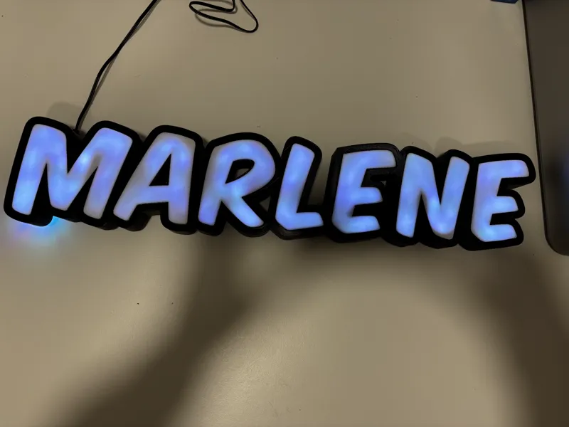 Namenslampe Marlene
