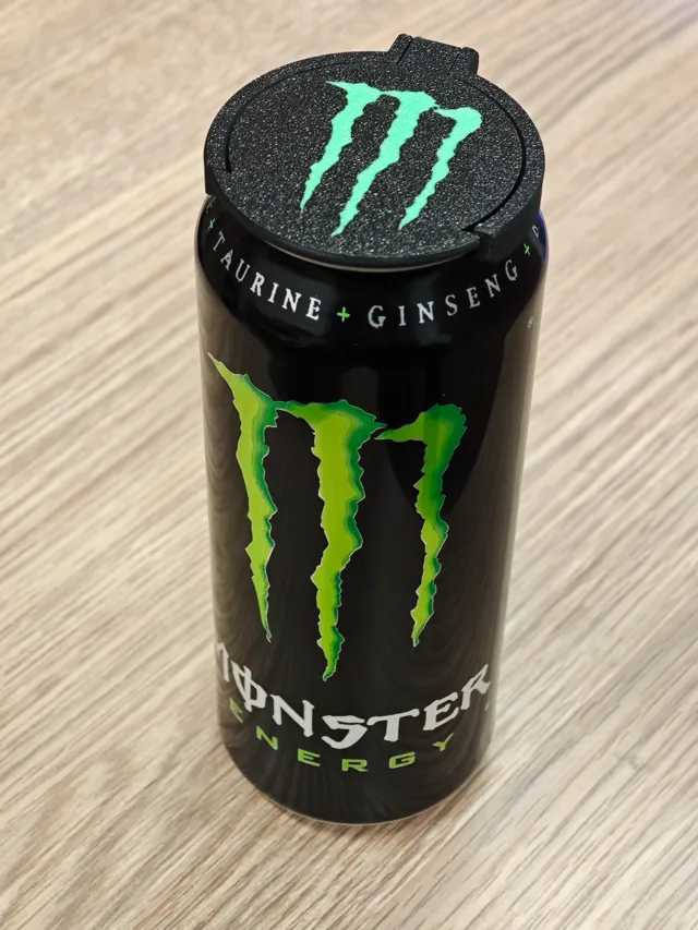 Monster can lid cover, printed in Place