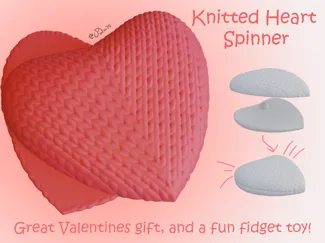 Knitted Heart - Spinning Fidget Toy