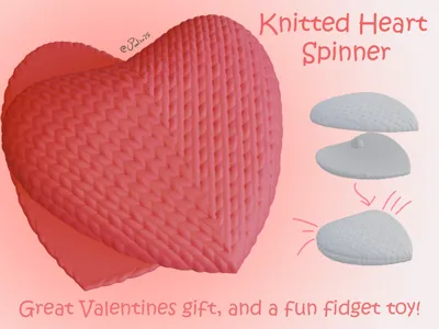 Knitted Heart - Spinning Fidget Toy