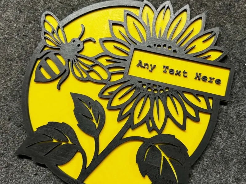 Personalized Sunflower and Bee Sign