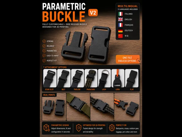 Parametric Side-Release Buckle 参数化快拆插扣 10-60mm