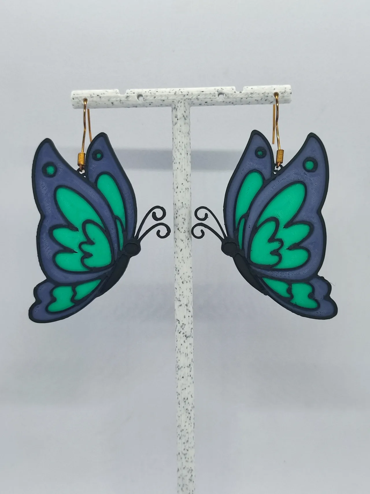 Aretes Mariposa Esmeralda view 3