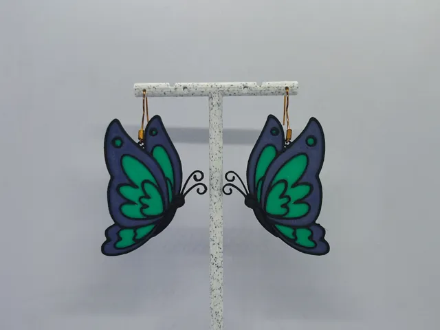 Aretes Mariposa Esmeralda