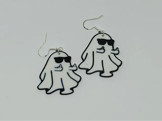 Cool Ghost Middle Fingers Eearrings