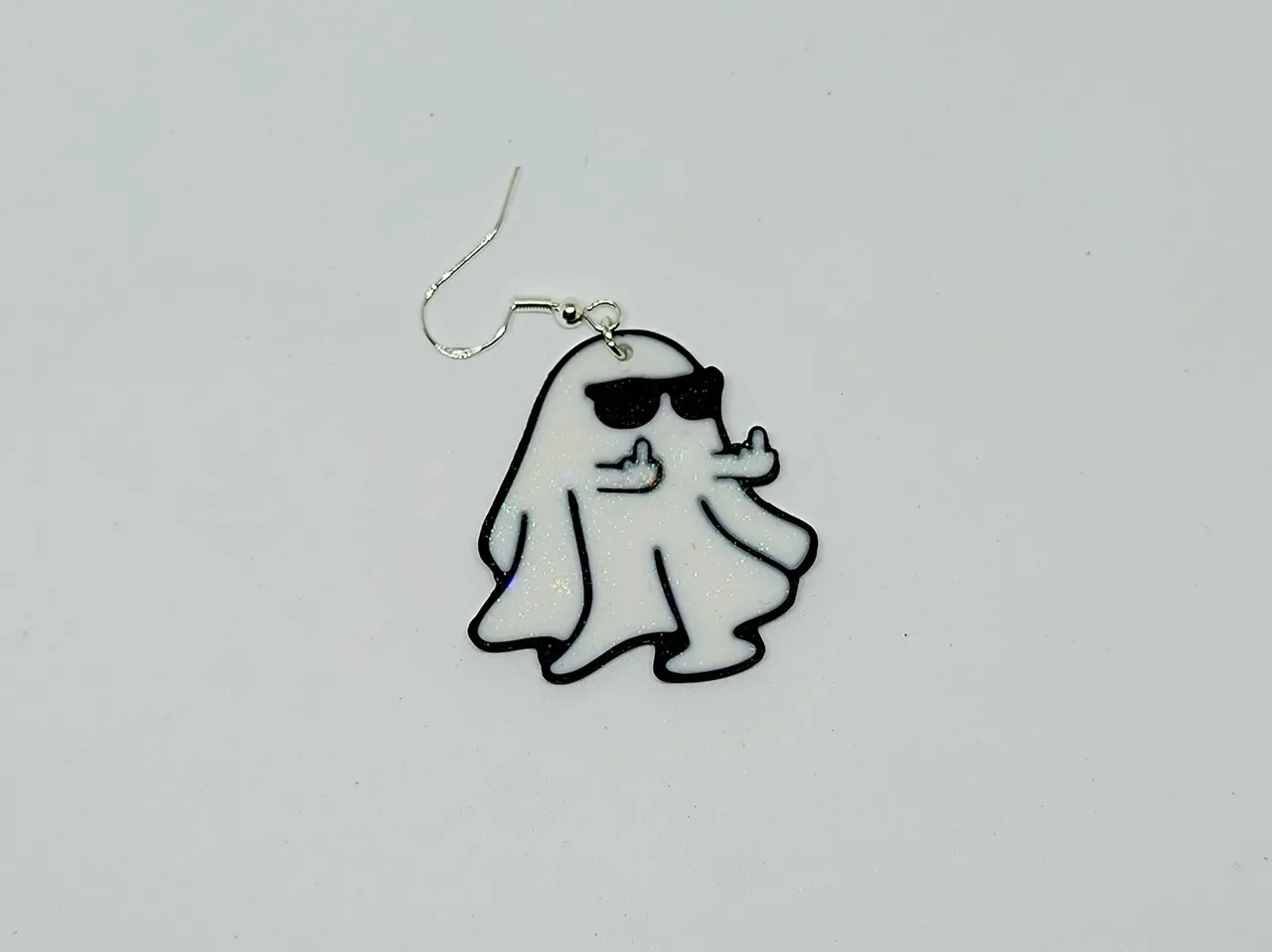 Cool Ghost Middle Fingers Eearrings view 4