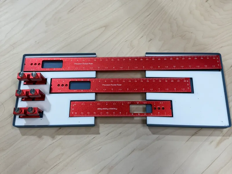 Gridfinity Precision Pocket Ruler Holder (2 Part)