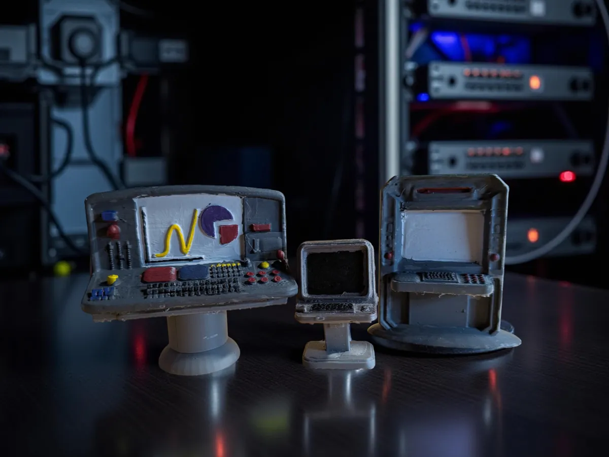 Terminaux informatiques miniatures pour diorama